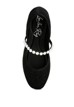 Загрузить изображение в средство просмотра галереи, Corphee Pearl Strapped Glitter Ballerinas
