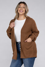 Cargar imagen en el visor de la galería, Zenana Plus Size Open Front Waffle Knit Cardigan
