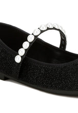 Загрузить изображение в средство просмотра галереи, Corphee Pearl Strapped Glitter Ballerinas
