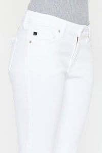 Kancan Mid Rise White Denim Skinny Jeans