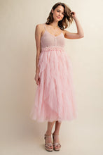 Carregar imagem no visualizador da galeria, Sweet Generis Tulle Crochet Midi Dress
