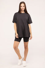 Cargar imagen en el visor de la galería, Zenana Cotton Blend Top &amp; Biker Shorts Loungewear Set
