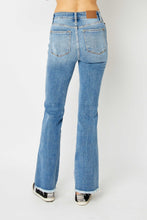 Load image into Gallery viewer, Judy Blue Distressed Raw Hem Blue Denim Bootcut Jeans
