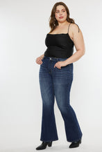 Ladda upp bild till gallerivisning, Kancan Mid Rise Dark Blue Washed Denim Flared Leg Jeans
