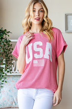 Cargar imagen en el visor de la galería, Heimish USA Graphic Short Sleeve Ribbed Knit Top
