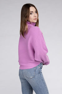 Zenana Dolman Sleeve Turtleneck Sweater