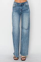 Load image into Gallery viewer, RISEN High Waist Distressed Wide Leg Jeans
