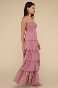 Zenana Smocked Tiered Maxi Dress