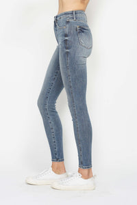 Judy Blue Tummy Control Contrast Blue Wash Denim Skinny Jeans