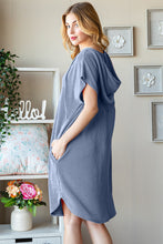 Carregar imagem no visualizador da galeria, Heimish Hooded Shirt Style Ribbed Knit Dress
