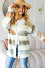 Cargar imagen en el visor de la galería, Haptics Button Down Striped Knit Cardigan
