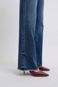 Judy Blue Raw Hem Mid Rise Blue Denim Jeans