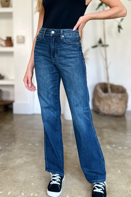 Judy Blue Tummy Control Blue Denim Straight Leg Jeans