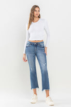 Ladda upp bild till gallerivisning, Lovervet Mid Rise Distressed Chewed Frayed Raw Hem Blue Denim Jeans
