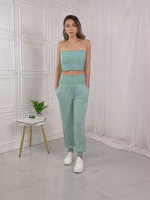 Carregar e reproduzir vídeo no visualizador da Galeria, Zenana Light Green Two Piece Loungewear Set
