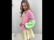 Load and play video in Gallery viewer, Davi &amp; Dani Multicolor Colorblock Button Down Frilly Tiered Hem Dress

