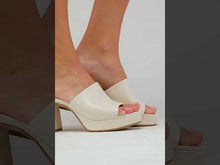 Load and play video in Gallery viewer, Fortune Dynamic Bone White Mule Sandals
