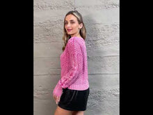 Load and play video in Gallery viewer, HEYSON Fushia Mineral Washed Soft Cable Knit Cardigan
