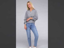 Load and play video in Gallery viewer, Ambiance Solid Color Pullover Zip Collar Soft Ribbed Knit Top
