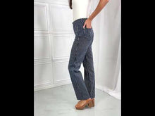 Load and play video in Gallery viewer, Judy Blue Cassidy Striped High Rise Tummy Control Straight Leg Blue Denim Jeans

