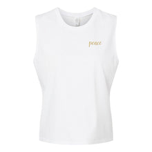 Load image into Gallery viewer, Peace  Women's Cotton Jersey  Extended Crop Muscle Tank Top
