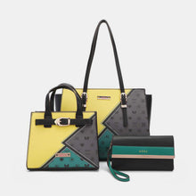 Cargar imagen en el visor de la galería, Nicole Lee USA 3-Piece Color Block Handbag Set
