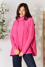 Load image into Gallery viewer, Zenana Fuchsia Drawstring Mock Neck Relaxed Fit Top
