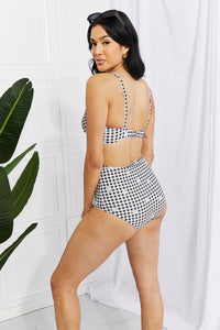 Marina West Swim Checkered Daisy Two Piece Bikini Set