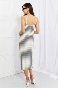 HYFVE Striped Sleeveless Midi Dress