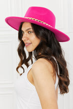 Ladda upp bild till gallerivisning, Fame Hot Pink Chain Embellished Wide Brimmed Hat
