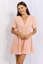 Загрузить изображение в средство просмотра галереи, HEYSON Peach Gauze Textured Tiered Ruffle Mini Dress
