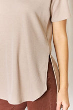 Load image into Gallery viewer, Zenana Mocha High Low Seam Detailed Waffle Knit Top
