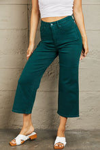 Carica l&#39;immagine nel visualizzatore di Gallery, Judy Blue Hailey Tummy Control High Waisted Cropped Wide Leg Teal Blue Denim Jeans
