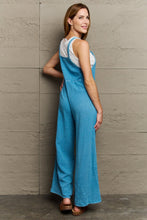 Load image into Gallery viewer, HEYSON Blue Mineral Wash Gauze Textured Overalls
