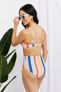 Marina West Swim Multicolor Striped Two Piece Bikini Set