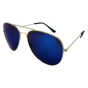 Cramilo Eyewear Classic Aviator Mirrored Blue Tinted Sunglasses