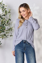 Load image into Gallery viewer, Heimish Vintage Purple Button Detailed Long Sleeve Top
