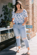 Load image into Gallery viewer, Lovervet by Flying Monkey Courtney High Rise Cropped Kick Flared Leg Blue Denim Jeans
