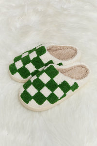 Melody Checkered Plush Slide Slippers