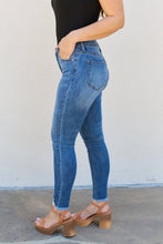 Load image into Gallery viewer, Kancan Lindsay High Rise Chewed Raw Hem Blue Denim Skinny Jeans
