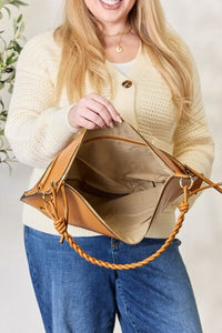 SHOMICO Zipper Detail Shoulder Bag & Pouch Two Piece Set