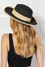 Load image into Gallery viewer, Justin Taylor Modern Black Contrast Wide Brim Straw Hat
