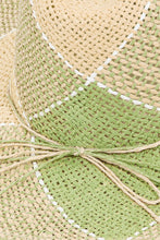 Load image into Gallery viewer, Fame Green Checkered Straw Braid Hat
