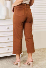Load image into Gallery viewer, Judy Blue Tummy Control Garment Dyed Cropped Straight Leg Brown Denim Jeans

