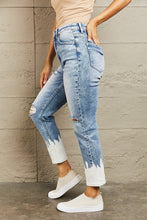 Ladda upp bild till gallerivisning, BAYEAS Maybe Two Tone High Rise Distressed Cropped Relaxed Skinny Jeans
