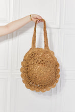 Load image into Gallery viewer, Justin Taylor Caramel Brown Straw Rattan Handbag
