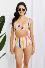 Cargar imagen en el visor de la galería, Marina West Swim Multicolor Striped Two Piece Bikini Set
