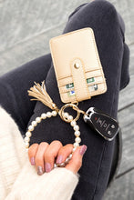 Load image into Gallery viewer, Aili&#39;s Corner Pearl Key Ring Wallet Bracelet
