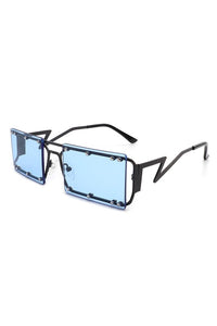 Cramilo Eyewear Tinted Retro Rectangle Flat Top Vintage Sunglasses