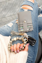 Load image into Gallery viewer, Aili&#39;s Corner Wood Leopard Beaded Key Ring Wallet Bracelet
